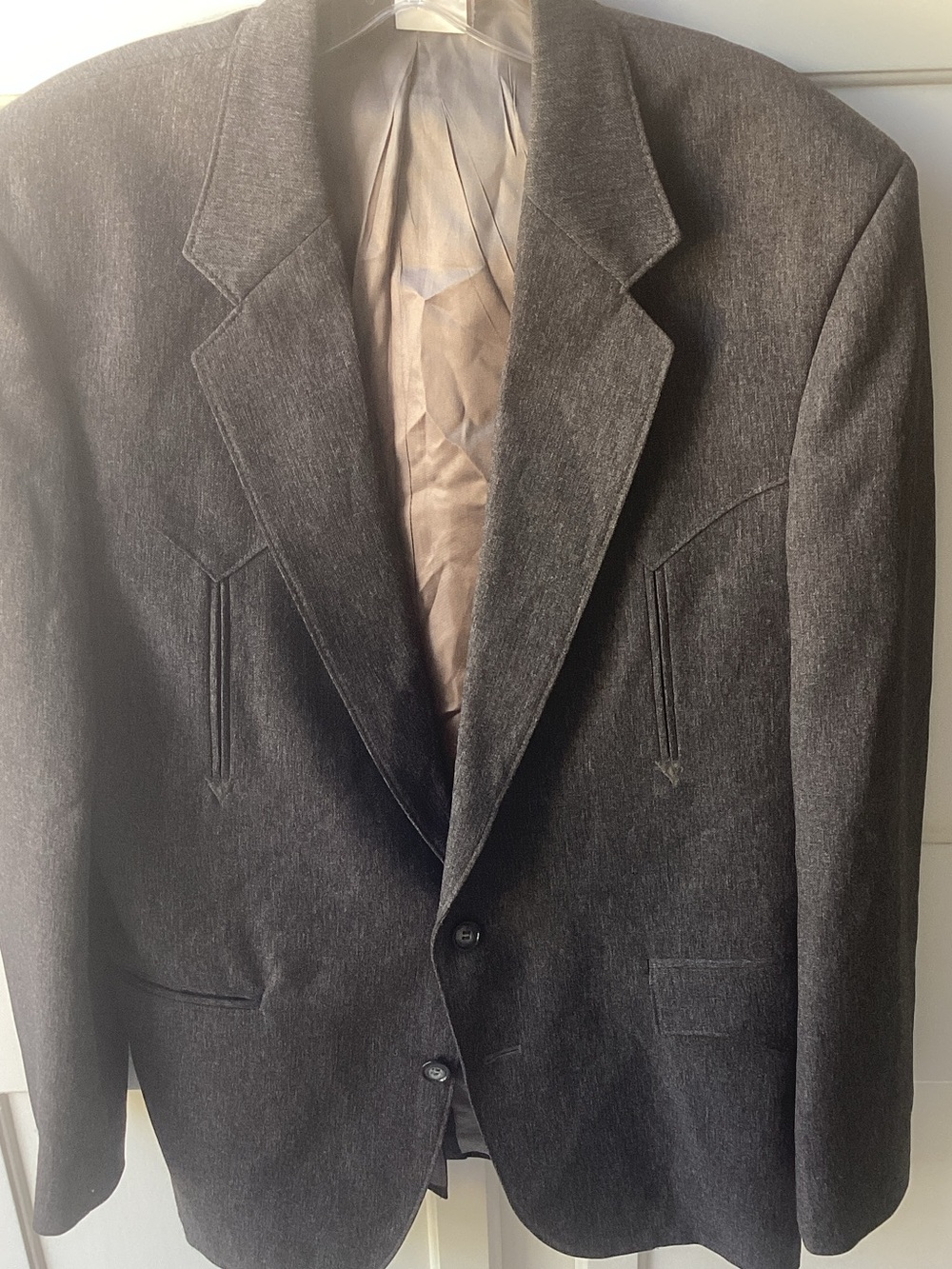 Men's Dark Gray Notch Lapel Sport Coat - Classic Tailored Look
